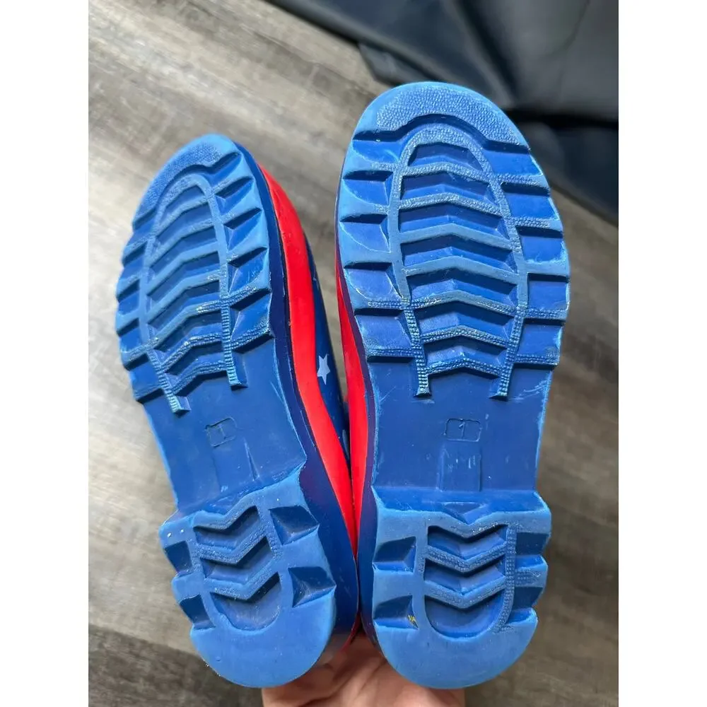 Disney Mickey Mouse Toddler Waterproof Rubber Rain Boots Blue/Red Size 1